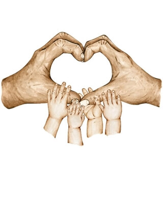 Morföräldrar till 4 barnbarn (Färg) - Poster